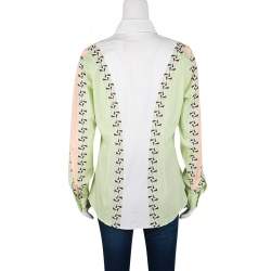 Etro Colorblock Printed Cotton Long Sleeve Button Front Shirt M