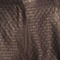 Pre Owned بنطلون ايترو ضيق بروكيد ميتالك بنفسجي M