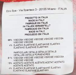 Pre Owned فستان إيترو متعدد الألوان بطبعات بيزلي مقاس صغير (سمول)