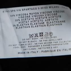 Pre Owned بنطلون إيترو ساق مستقيمة كريب أسود مقاس كبير