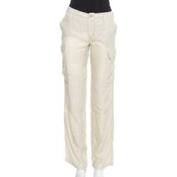 Etro Beige Cupro Cargo Trousers M