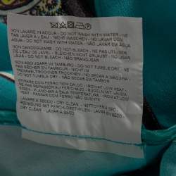 Pre Owned Etro Blue Paisley Printed Silk Crepe De Chine Maxi Skirt S