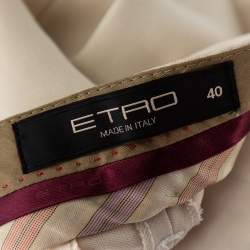 مملوكة مسبقًا بنطلون ايترو كريب كريمي مفصل مقاس صغير (سمول)