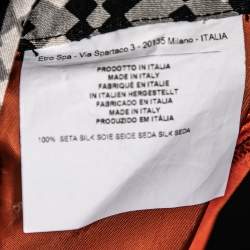 Pre Owned Etro Scarlet Orange Silk Crepe Tribal Print Mini Skirt S