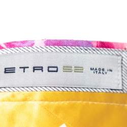 Pre Owned Etro Multicolor Floral Printed Linen Straight Fit Pants XL