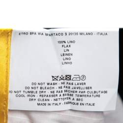 Pre Owned Etro Multicolor Floral Printed Linen Straight Fit Pants XL