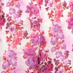 Pre Owned Etro Multicolor Floral Printed Linen Straight Fit Pants XL