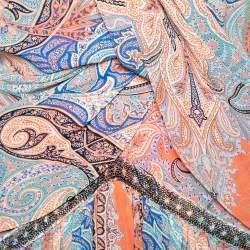 Pre Owned Etro Multicolor Printed Silk Pleated Front Halter Neck Ruffle Maxi Dress S