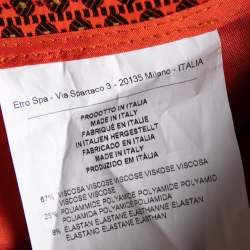 Pre Owned Etro Red Textured Crepe Trouser L