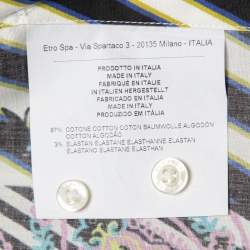 Pre Owned Etro White Paisley Printed Cotton Button Front Shirt M