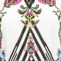 Pre Owned Etro White Paisley Printed Cotton Button Front Shirt M