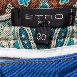 Pre Owned Etro Multicolor Printed Denim Skinny Jeans M