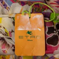 Pre Owned Etro Multicolor Floral Printed Cotton & Silk Kaftan Dress L