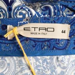 Etro Blue Paisley Printed Cotton Knee Length Skirt M