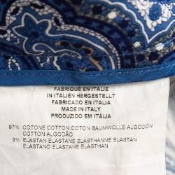 Etro Blue Paisley Printed Cotton Knee Length Skirt M