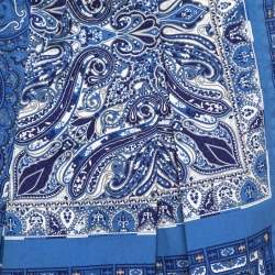 Etro Blue Paisley Printed Cotton Knee Length Skirt M