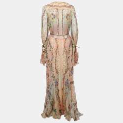 Pre Owned Etro Multicolor Paisley Printed Silk Maxi Dress L