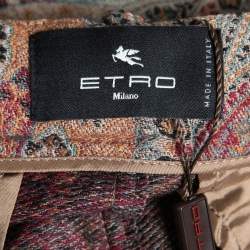 Etro Brown Paisley Patterned Wool Blend Mini Skirt M