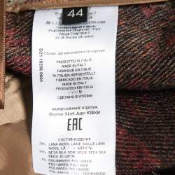 Etro Brown Paisley Patterned Wool Blend Mini Skirt M