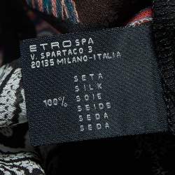Etro Multicolor Printed Silk & Satin Trim Belted Tunic S