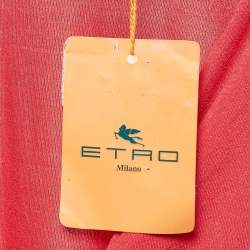 Etro Red Jersey Ruched Long Sleeve Top L