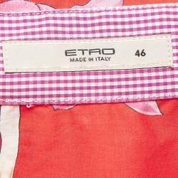 Pre Owned Etro Red Tropical Print Cotton Shirt L