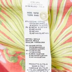 Pre Owned Etro Red Tropical Print Cotton Shirt L