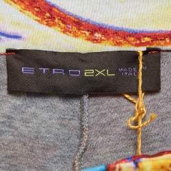 Etro Multicolor Printed Knit Track Pants XXL