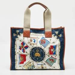 Pre Owned Etro Multicolor Printed Fabric and Leather Shopper Tote