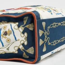 Pre Owned Etro Multicolor Printed Fabric and Leather Shopper Tote