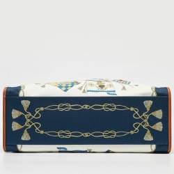 Pre Owned Etro Multicolor Printed Fabric and Leather Shopper Tote