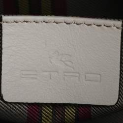Pre Owned Etro Off White Leather Saturno Bucket Bag
