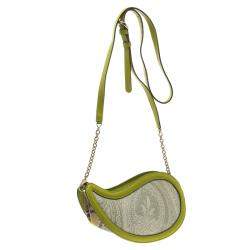 Pre Owned حقيبة كروس إيترو جلد نقش ثعبان وكانفا س مقوى طباعة بيزلي خضراء