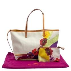 Pre Owned Etro Multicolor PVC Floral Print Tote