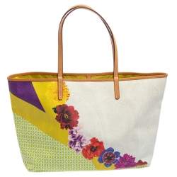 Pre Owned Etro Multicolor PVC Floral Print Tote