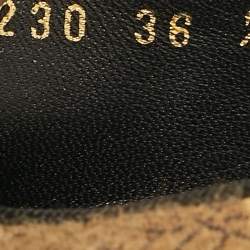 Etro Gold/Beige Brocade Fabric Smoking Slippers Size 36.5