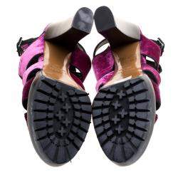 Etro Purple Velvet Embellished Platform Sandals Size 40
