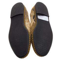 Pre Owned Etro Beige Brocade Loafers Size 37.5