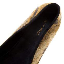 Pre Owned Etro Beige Brocade Loafers Size 37.5