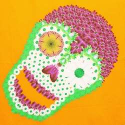 Pre Owned Etro Orange Printed Silk Square Scarf