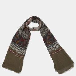 Etro Brown Paisley Print Modal & Cashmere Stole