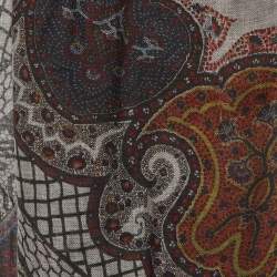 Etro Brown Paisley Print Modal & Cashmere Stole