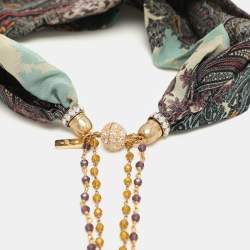 Etro Multicolor Paisley Printed Silk Head Band