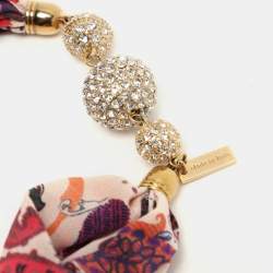 Etro Multicolor Printed Silk Crystal Detail Neck Infinity Scarf