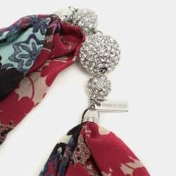 Etro Multicolor Printed Silk Crystal Detail Neck Infinity Scarf