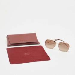 Pre Owned Etro Brown Gradient 0070/S Oversized Sunglasses