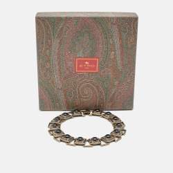 مملوكة مسبقًا Etro Resin Antique Gold Tone Choker Necklace