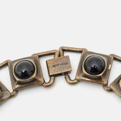 مملوكة مسبقًا Etro Resin Antique Gold Tone Choker Necklace