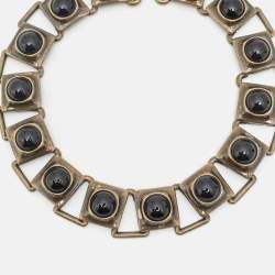 مملوكة مسبقًا Etro Resin Antique Gold Tone Choker Necklace