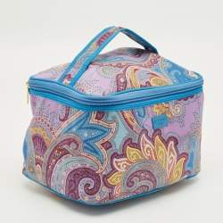 Pre Owned Etro Multicolor Paisley Print Fabric Make Up Vanity Bag